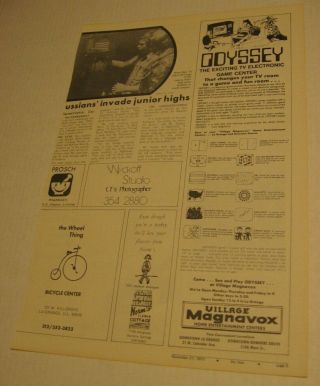 Vintage 1973 Paper Print Ad for Magnavox Odyssey 1 La Grange Downers Grove IL 3