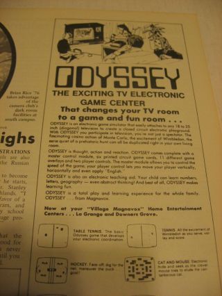 Vintage 1973 Paper Print Ad for Magnavox Odyssey 1 La Grange Downers Grove IL 4