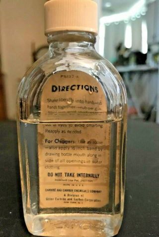 Vintage 6•12 Insect Repellent Glass Bottle Container 2fl.  oz.  70 Full NOS 2