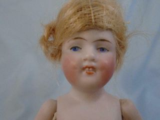Antique German All Bisque Doll Kestner 150 - 3 Painted Eyes Teeth Missing Legs