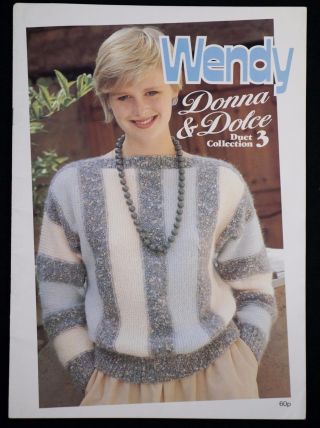 Wendy 12 Design Knitting Pattern Book Donna Dolce 3 Vintage Ladies Lacy Dolman
