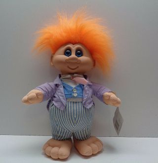 Vintage Ganz 1992 Troll Doll 13 " Hard Head Soft Body Dapper Boy Dressed With Tag