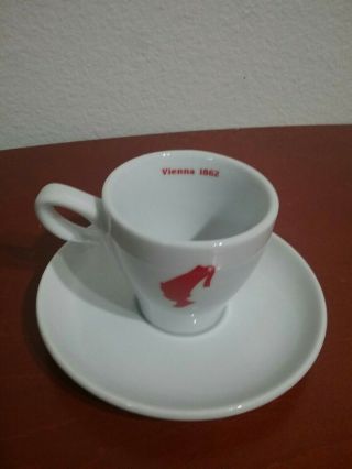 Vintage JULIUS MEINL Red Logo Austria Espresso Coffee Cup Saucer Set 2