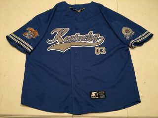 Vintage Authentic Starter Kentucky Wildcats Baseball Jerseys Mens Xl Blue 03