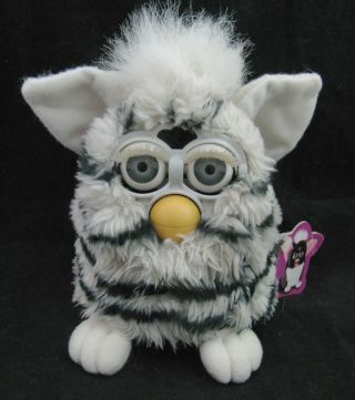 Vtg Furby Baby Gray With Black Stripes 70 - 800 1998 1r