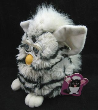 Vtg Furby Baby Gray with Black Stripes 70 - 800 1998 1R 2