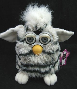 Vtg Furby Baby Gray with Black Stripes 70 - 800 1998 1R 5