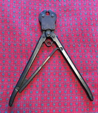 Vintage Heavy Duty High Leverage Wire Crimper.  Prop Of AMP INC Rare Tool 5