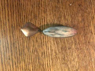 Antique,  vintage Heddon gray flap - tail mouse fly fishing lure - 3