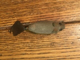 Antique,  vintage Heddon gray flap - tail mouse fly fishing lure - 4