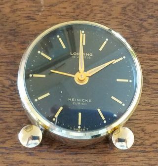 Vintage Heinicke Looping - 15 Jewels,  8 Day Travel Alarm Clock Swiss