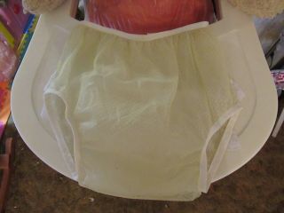 Vintage 1950s Styled,  Adult Baby Sissy Frilly Nylon And Shiny Plastic Baby Pants
