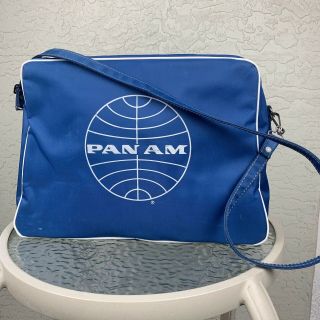 Pan Am Airlines True Vintage Carry Travel Bag With Strap 1970’s Collectible