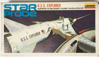 1976 Vintage Lindberg Star Probe Series Uss Explorer Model Kit 1149,