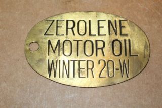 Zerolene Motor Oil Winter 20 - W Vintage 1920 