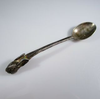 Hallmarked Rabbit Head Spoon | Vintage Sterling Silver | 30.  4g