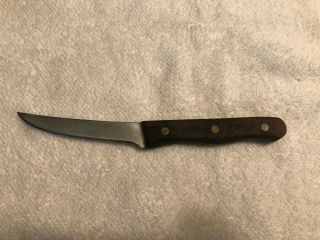 Vintage Chicago Cutlery C103 Paring Knife 3 1/2 " Blade Walnut Wood Handle Usa