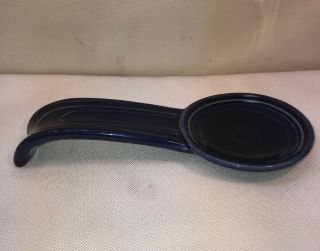 Vtg Fiestaware Cobalt Blue Spoon Rest Holder Made In The Usa