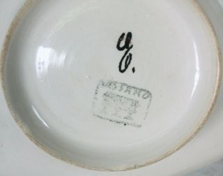 Vintage Bassano Italian Pottery Ceramic Tarot Cards Trinket Dish Plate 3 Swords 5