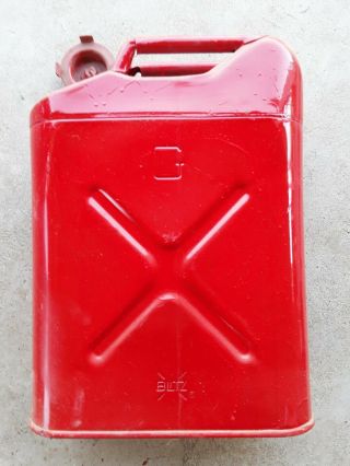 Vintage Military Gas Can Red,  Dot 5l Usmc 20 - 5 - 79