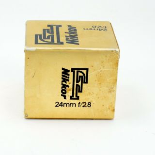 Vintage Nikkor F 24mm F/2.  8 Nikon Box Only No Lens With Foam Insert
