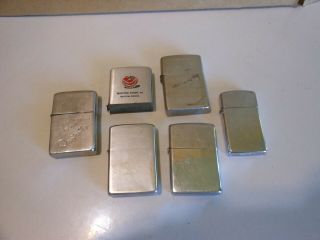 5 Vintage Zippo Lighters With A Zippo Advertising Measuring Tape