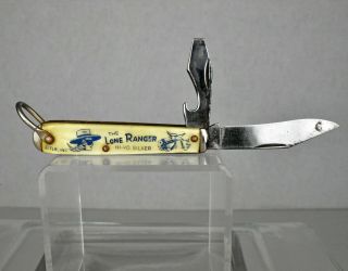 Vtg Camco The Lone Ranger Hi - Yo Silver Tlr Inc Two Blade Faux Pearl Pocket Knife