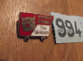 Vintage Speedway Enamel Badge Weymouth The Wildcats