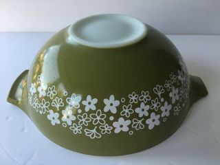 Vintage Pyrex Green crazy daisy spring blossom 4 qt mixing casserole bowl 444 4