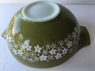 Vintage Pyrex Green crazy daisy spring blossom 4 qt mixing casserole bowl 444 5