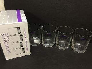 4 Waterford Marquis Vintage Double Old Fashioned Tumblers 4 1/4 " X 3 3/8 "
