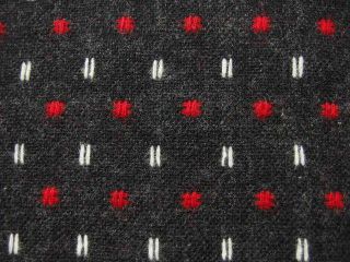 America Vintage Fabric Wool " Red White Embroidery Fabric 60 " X 38 "