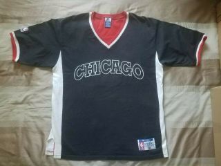 Vintage 90s Champion Chicago Bulls Jordan Era Size L Warm Up Shooting Shirt