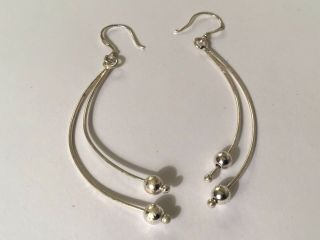 Vintage Modernist Sterling Silver Earrings - 3 Pairs 3