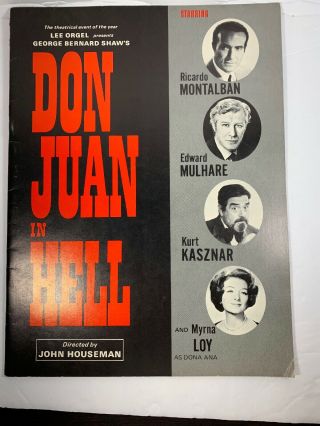 Vintage“don Juan In Hell” Souvenir Program Album Myrna Loy Ricardo Montalban