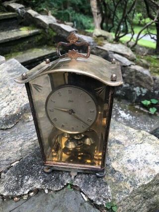Vintage Aug Schatz & Sohns Germany 400 Day Anniversary 53 Mantel Brass Clock