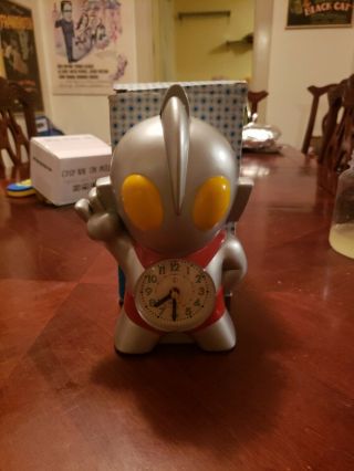 Vintage Novelty Ultraman Quartz Alarm Clock Battery Operated