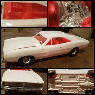 Rare Vintage Processed Plastics 1969 Dodge Charger Car White Red General Lee