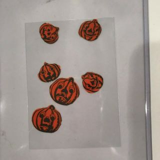 6 Old Vintage Halloween Gummed Seals Stickers Jack O Lanterns Beistle