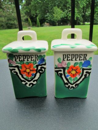 Vtg Antique Tbico Czechoslovakia Porcelain Canister Set Czech Pepper Spice Jars