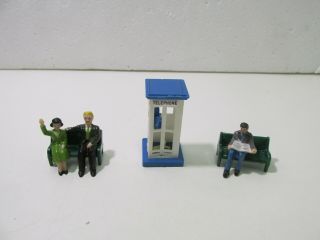 Vintage Set Of 6 Sitting Town People Train Accessories O Gauge Scale Tr1597