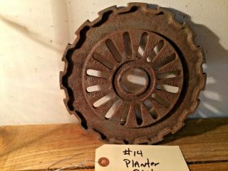 Vintage Cast Iron Rusty Ih Planter Plate - Steampunk Gear Art - Repurpose