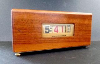Vintage 1961 Numechron Tymeter 900 Roll Flip Clock Mid - Century Modern Electric