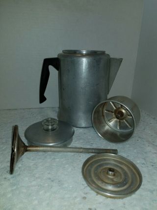 Vintage Mirro Aluminum 5 - 9 Cup Stove Top Percolator/coffee Pot Complete