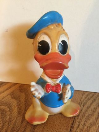 Vintage Walt Disney Productions Donald Duck Rubber Baby Toy - Squeaker