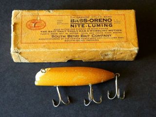 Bass - Oreno Nite - Luming Intro Box/lure C.  1916 - Luminous / Antique South Bend