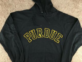 Vintage Purdue Boilermakers Sweatshirt M Hoodie Black University PU Boilers hat 2