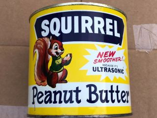 Vintage 1950’s Squirrel Peanut Butter Tin Can Ultrasonic Mid Century Modern