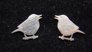 Vintage Signed Joaquin Tinta Sterling Silver Bird Earrings Made In Ecuador