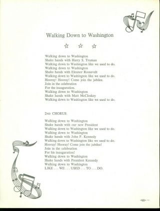 1960 Vintage John F.  Kennedy Presidential Political Campaign Song Sheet
